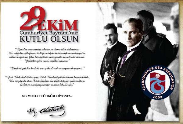 29 Ekim Cumhuriyet Bayramımızın 102. Yılı Kutlu Olsun – Trabzonspor USA arşivinden